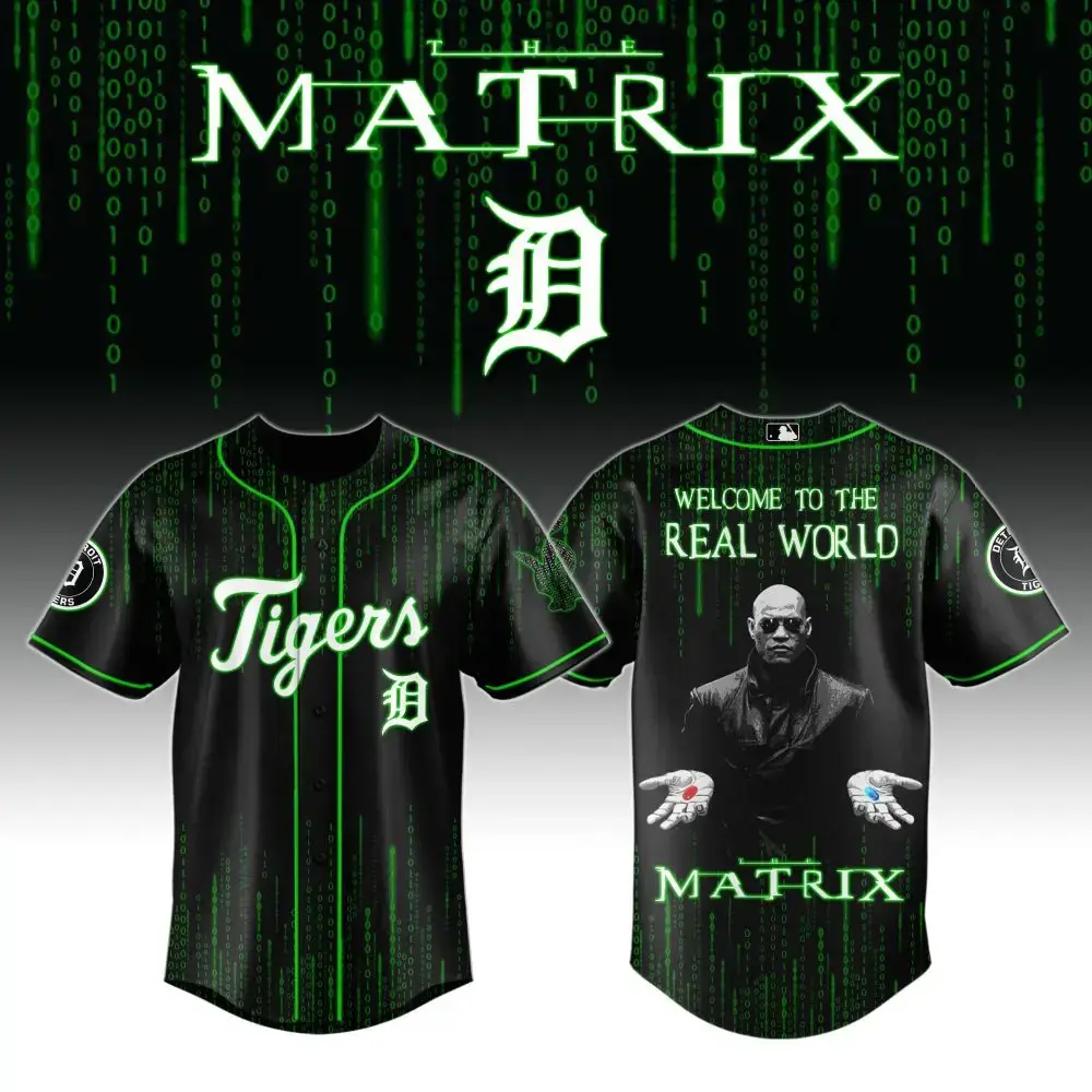 Matrix-Inspired Baseball Jersey - Tigers Design, Premium Quality, Unique Style Image