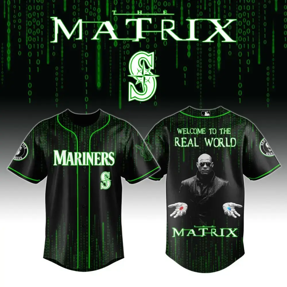 Matrix-Inspired Mariners Baseball Jersey – Limited Edition Fan Gear Image