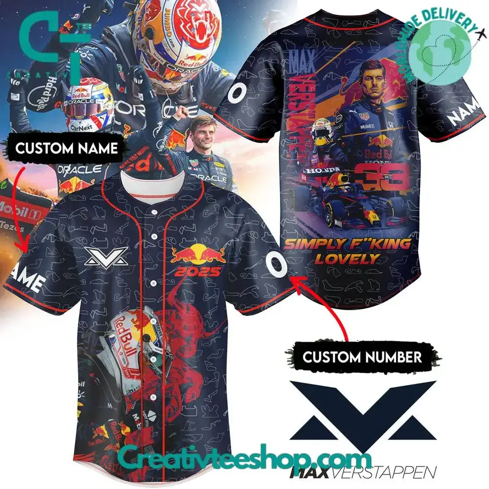 Max Verstappen Red Bull Racing Personalized 2025 Baseball Jersey Image