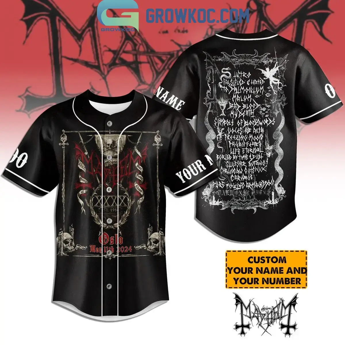 Mayhem Oslo May 11th 2024 Performace Personalized Baseball Jersey Image