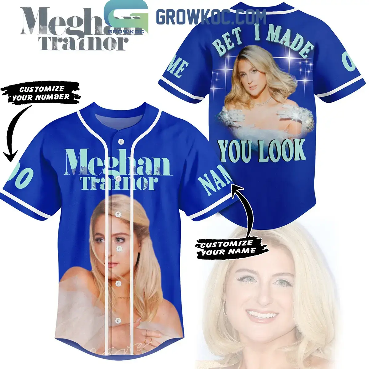 Meghan Trainor Bet I Made You Look Personalized Baseball Jersey Image