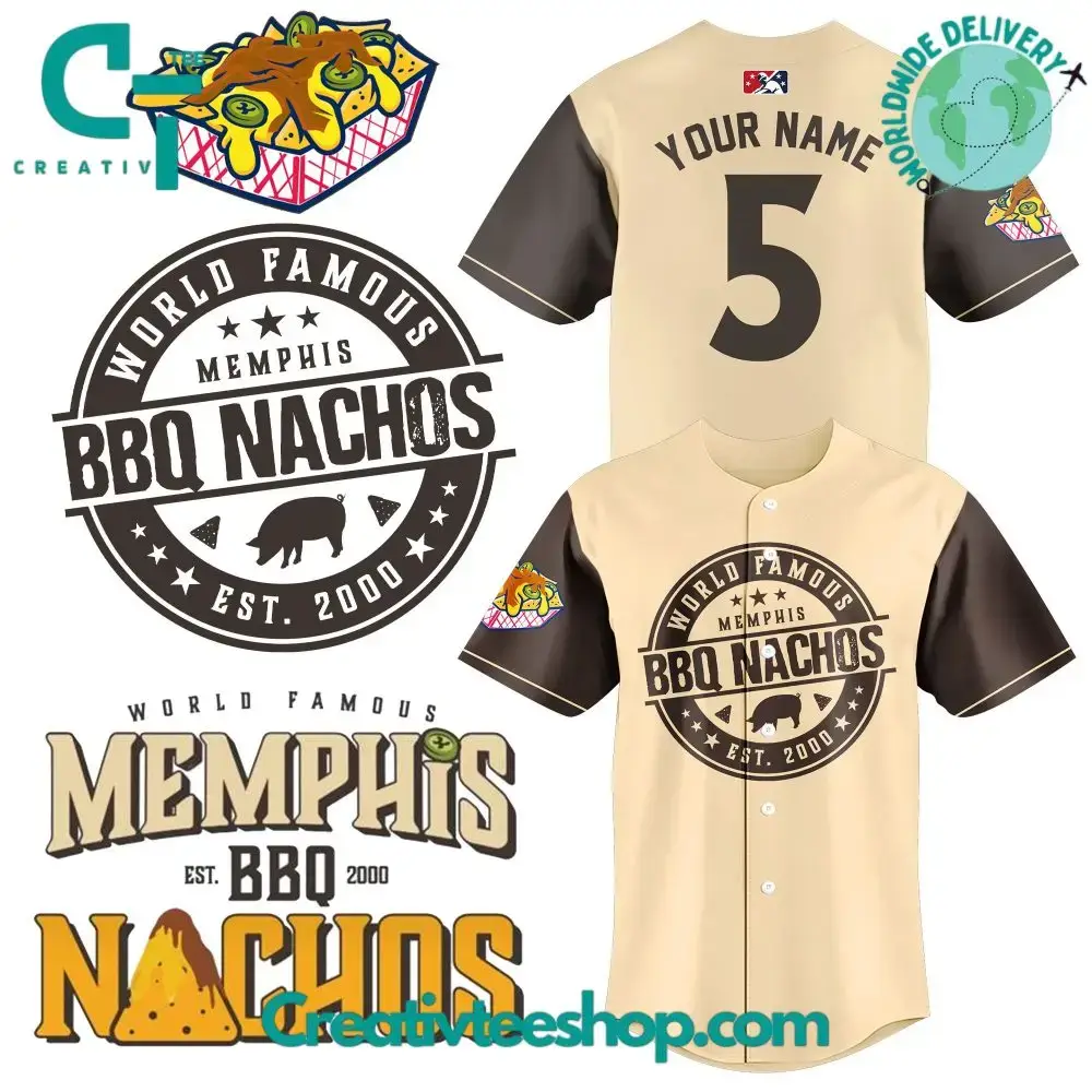 Memphis Redbirds Barbecue Nachos Special New Baseball Jersey Image