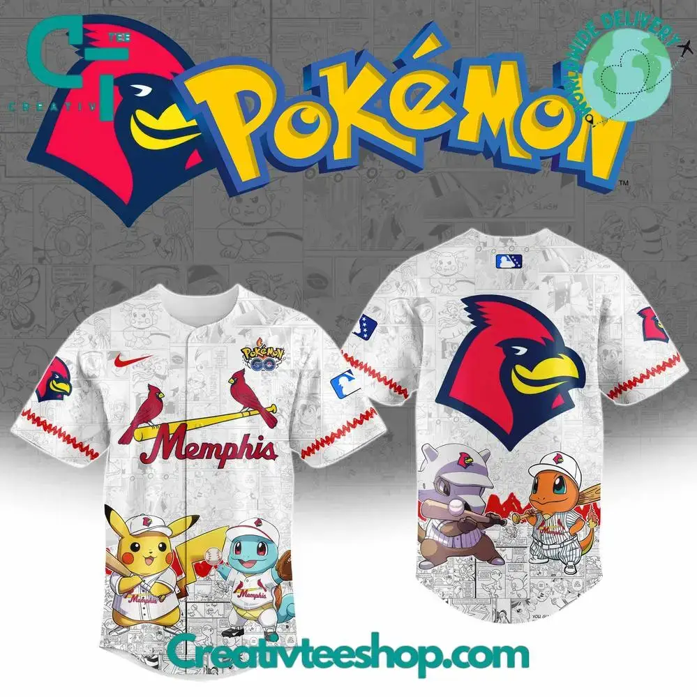 Memphis Redbirds X Pokemon Go Special Baseball Jersey Image