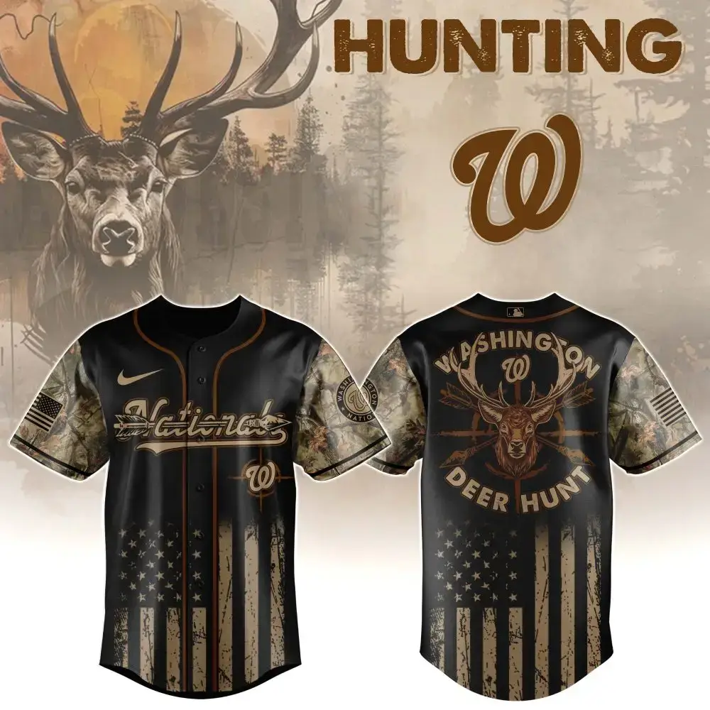 Men'S Camo Hunting Jersey - Washington Deer Hunt Design, Perfect For Outdoor Adventures Image