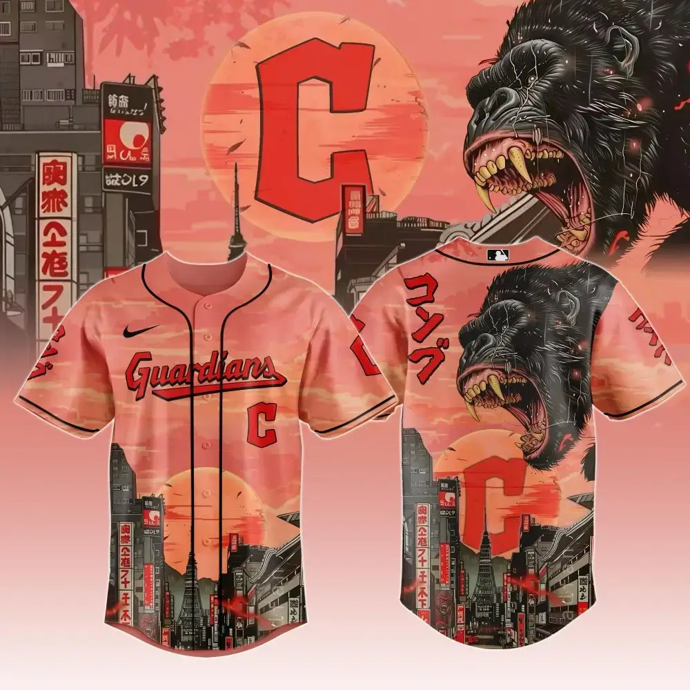 Men'S Guardians Baseball Jersey - Bold Gorilla Print, Limited Edition Urban Style Image