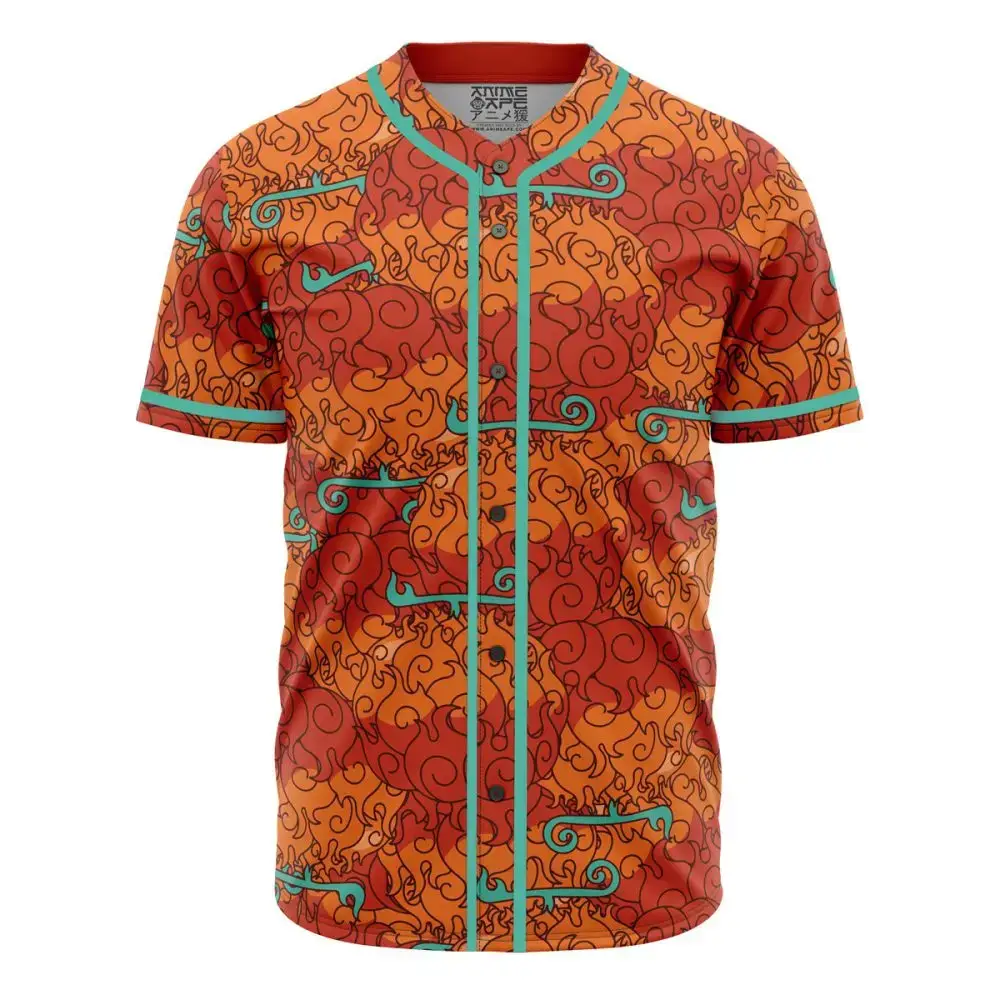 Mera Mera No Mi Devil Fruit One Piece Baseball Jersey Image
