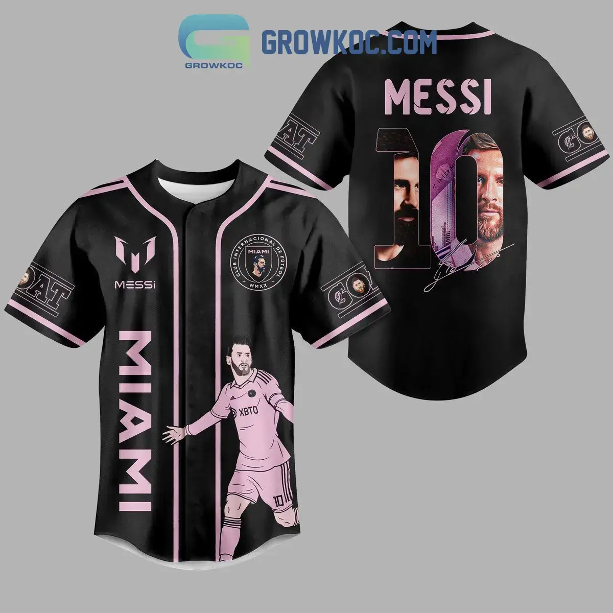 Messi 10 Goat Inter Miami Personalized Baseball Jersey Image