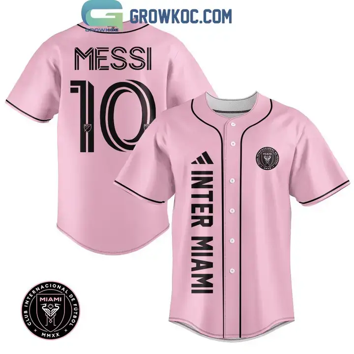 Messi 10 Inter Miami FC Pink Design Baseball Jersey Image