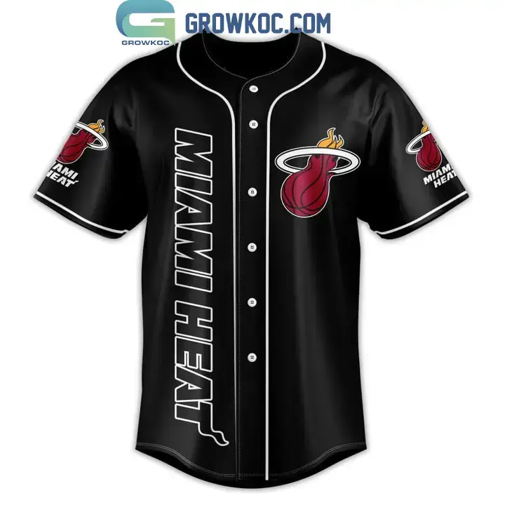 Miami Heat NBA 1988 Black Design Baseball Jersey Image