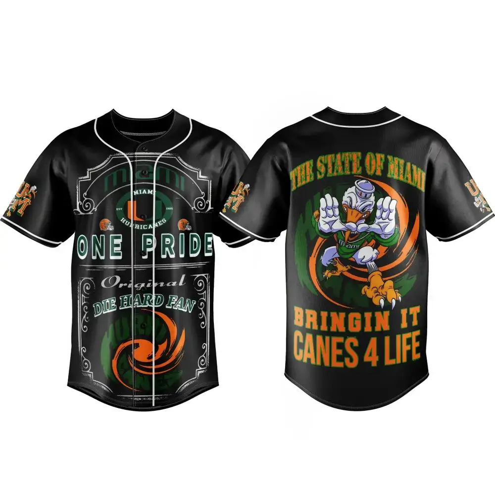 Miami Hurricanes Fan Jersey - Die Hard Pride Edition - Vibrant Design, Perfect For Game Day! Image