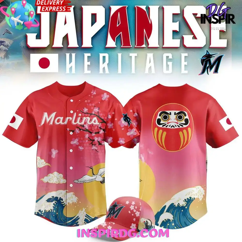 Miami Marlins 2025 Japanese Heritage Baseball Jersey Image