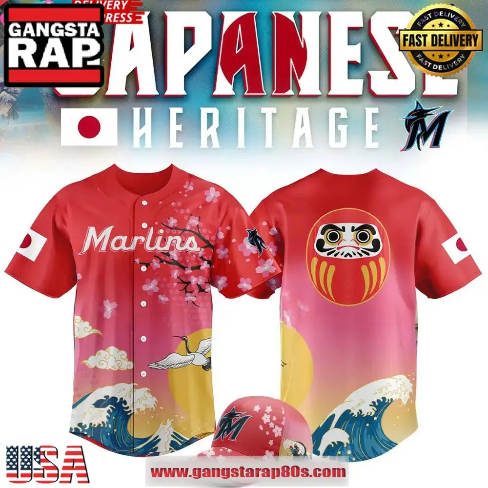 Miami Marlins 2025 Japanese Heritage Baseball Jersey Shirt Image