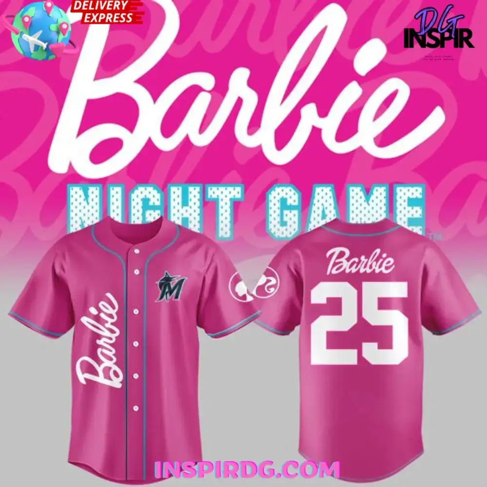 Miami Marlins Barbie Night Game Special Baseball Jersey Image