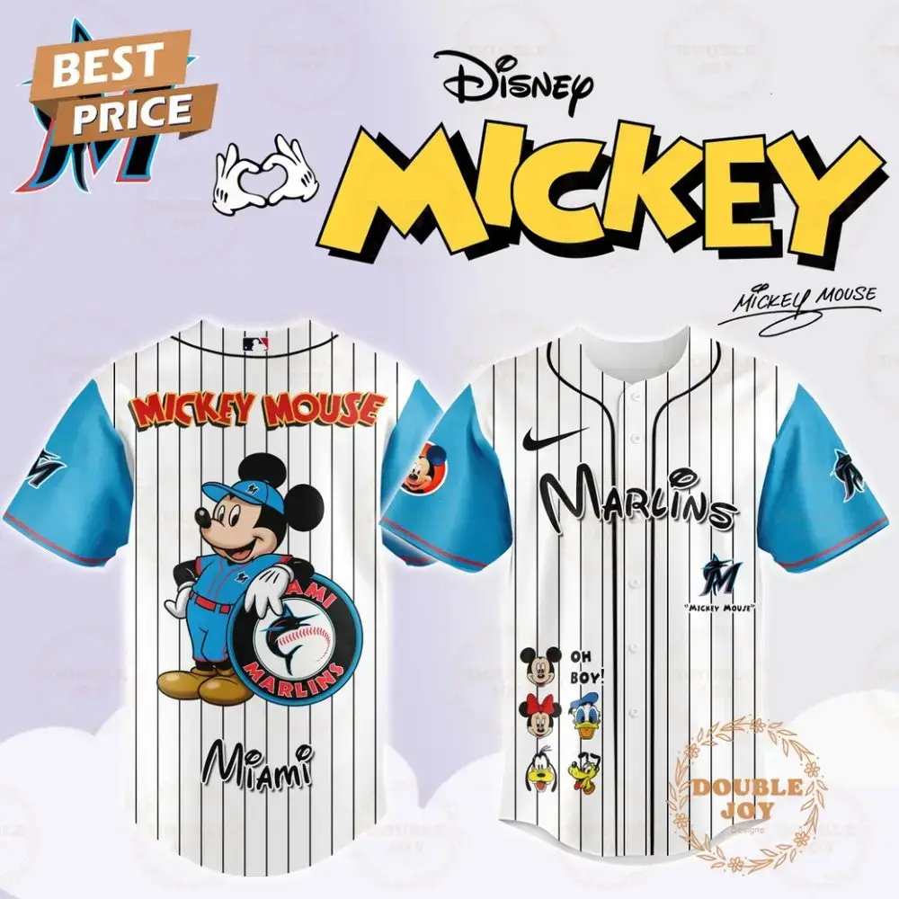 Miami Marlins Disney Mickey Mouse 2025 Limited Edition Baseball Jersey Image
