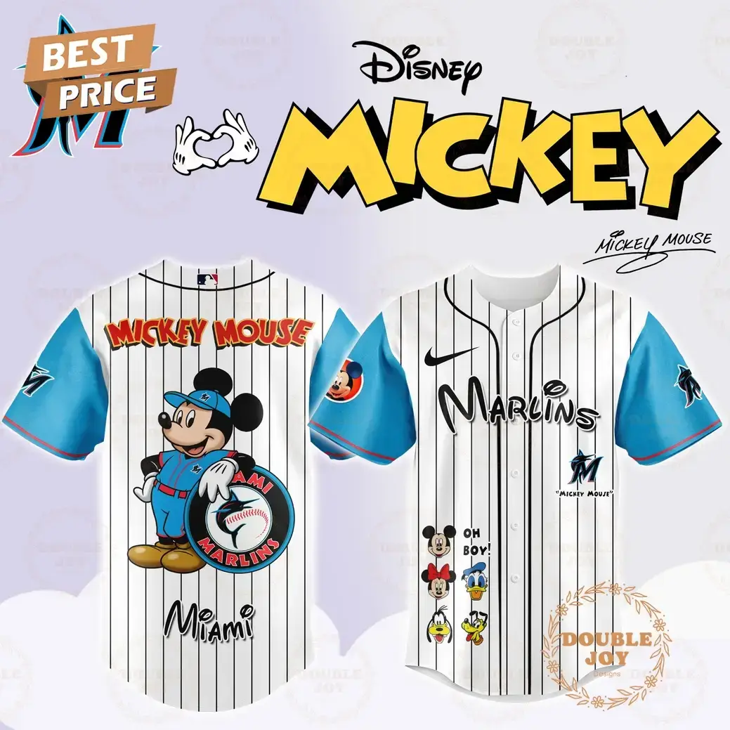 Miami Marlins Disney Mickey Mouse 2025 Limited Edition Baseball Jersey Image