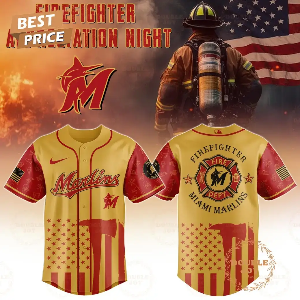 Miami Marlins Firefighter Appreciation Night 2025 Limited Edition Baseball Jersey Image