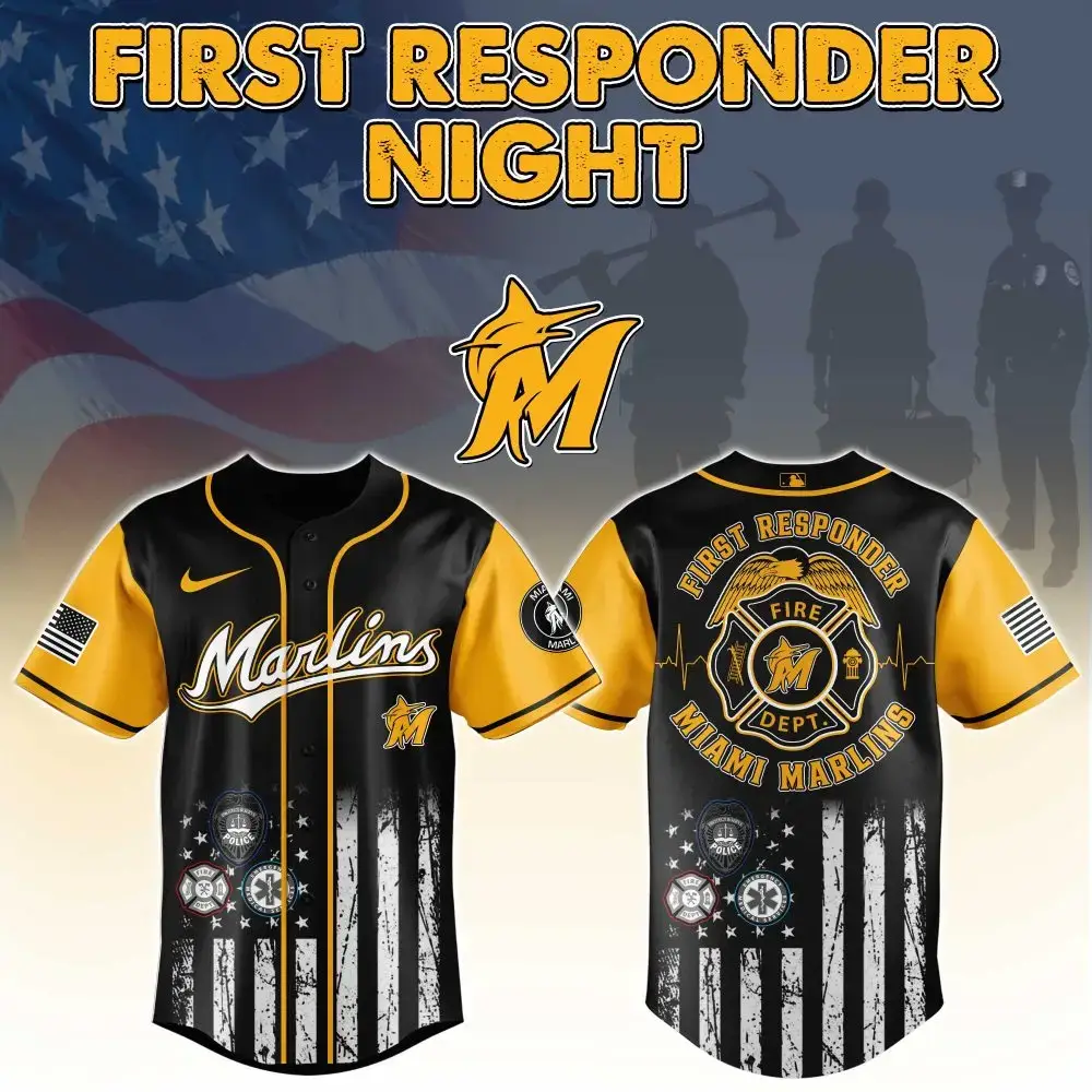 Miami Marlins First Responder Night Jersey - Honor Heroes With Exclusive Design Image