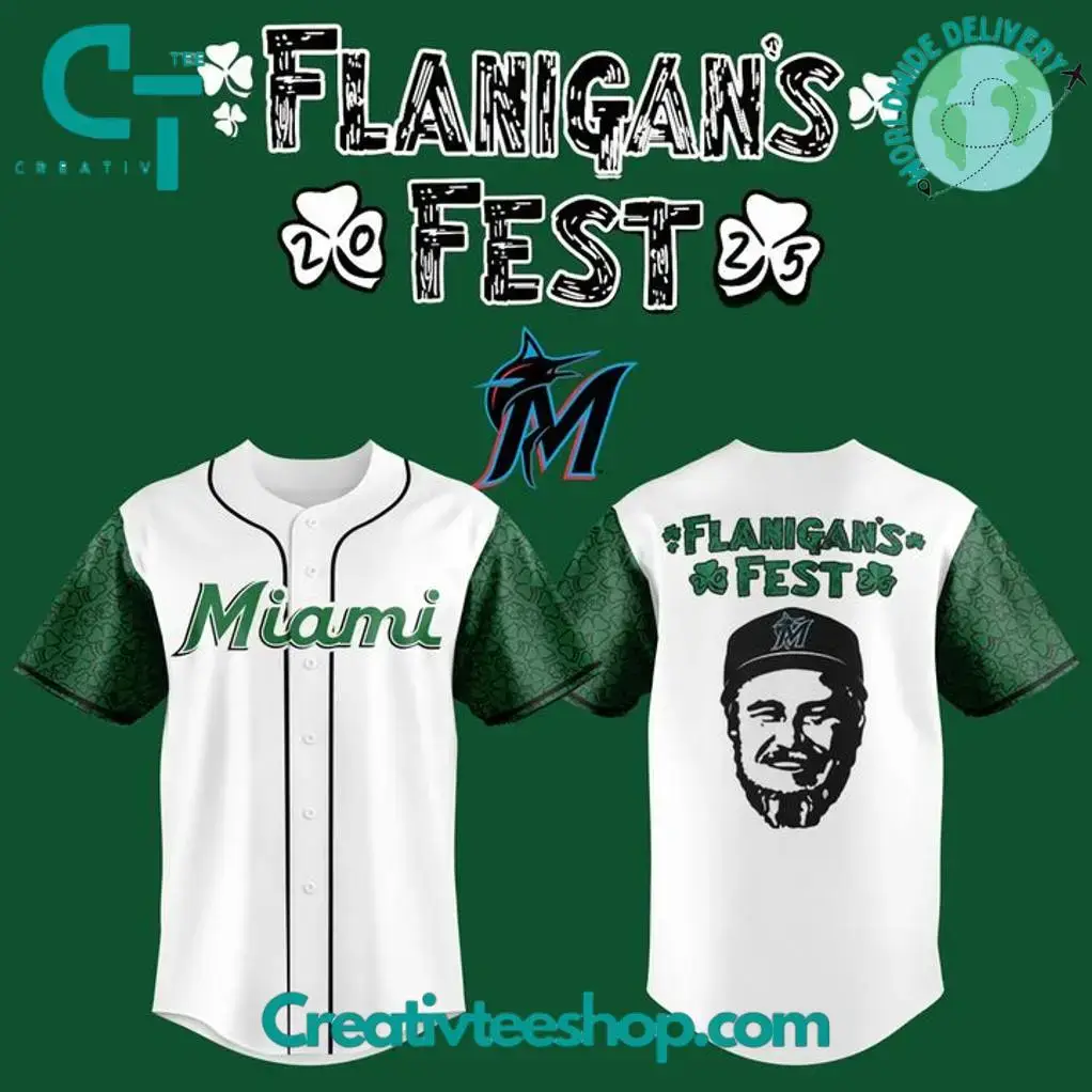 Miami Marlins Flanigans Fest '25 Special Edition Baseball Jersey Image