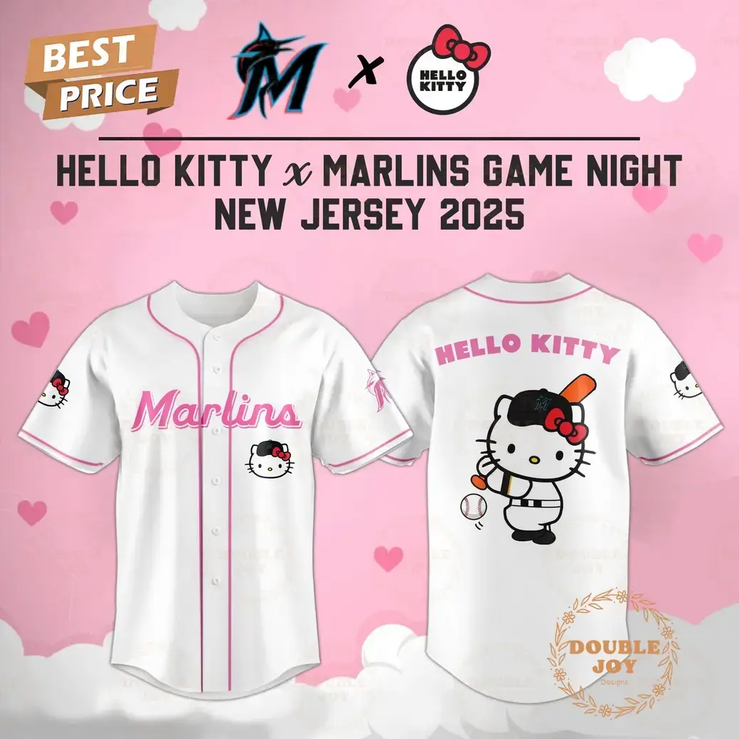 Miami Marlins Hello Kitty X Cubs Game Night 2025 New Limited Edition Baseball Jersey Image