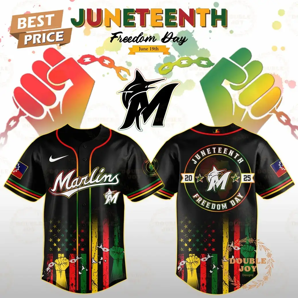 Miami Marlins Juneteenth Freedom Day 2025 Special Edition Baseball Jersey Image