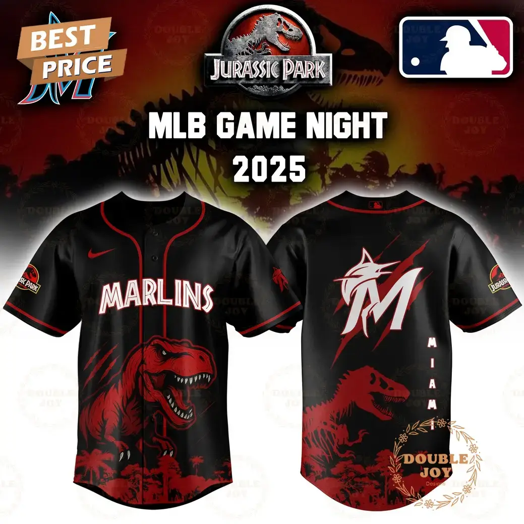 Miami Marlins Jurassic Park Game Night 2025 Limited Edition Baseball Jersey Image