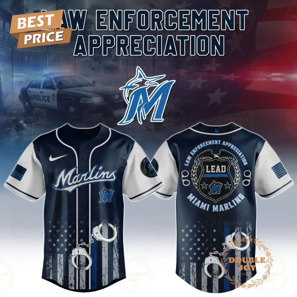 Miami Marlins Law Enforcement Appreciation Day 2025 Special Edition Baseball Jersey Image