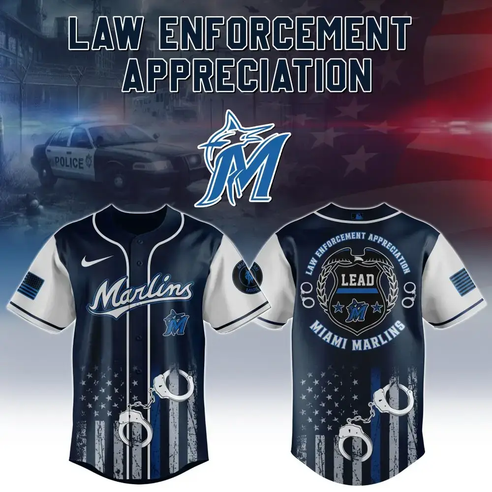 Miami Marlins Law Enforcement Appreciation Jersey - Honor & Style For Fans Image