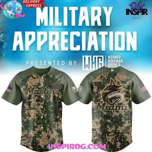 Miami Marlins Military Appreciation 2025 Baseball Jersey Image