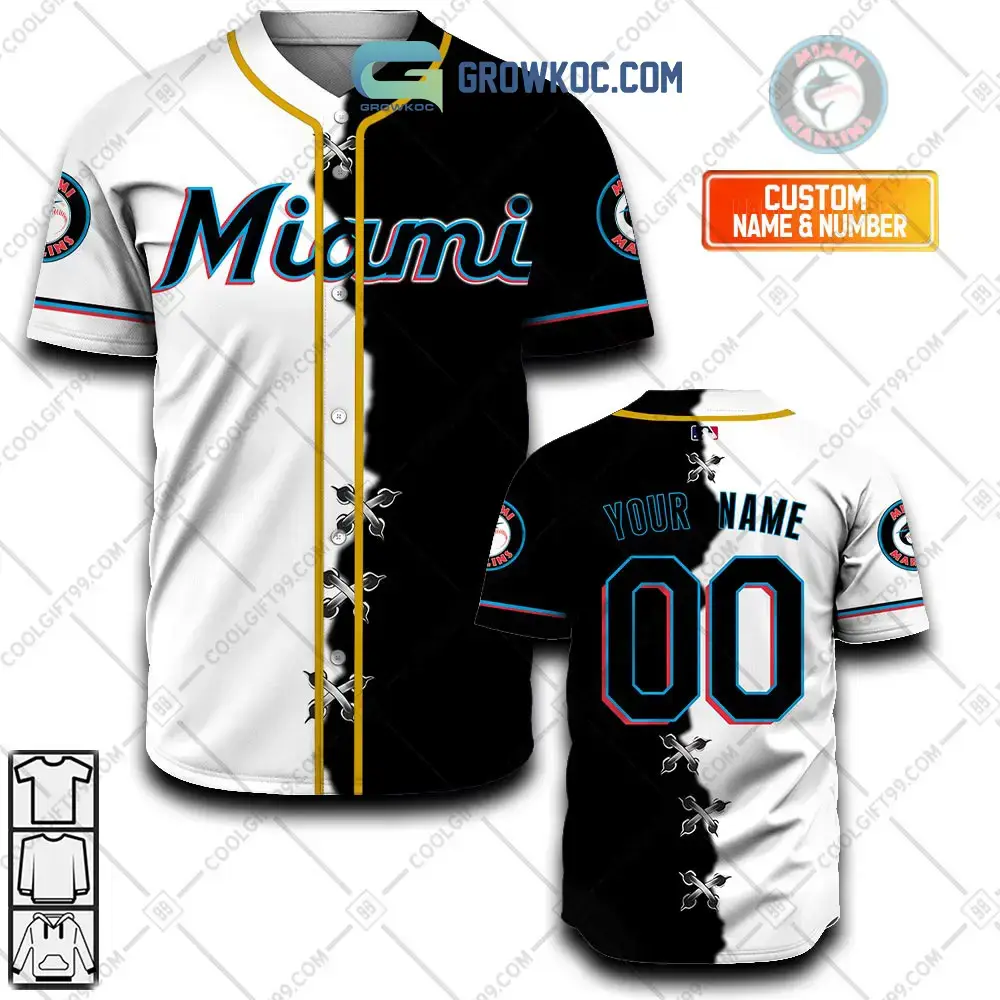 Miami Marlins MLB Personalized Mix Baseball Jersey Image