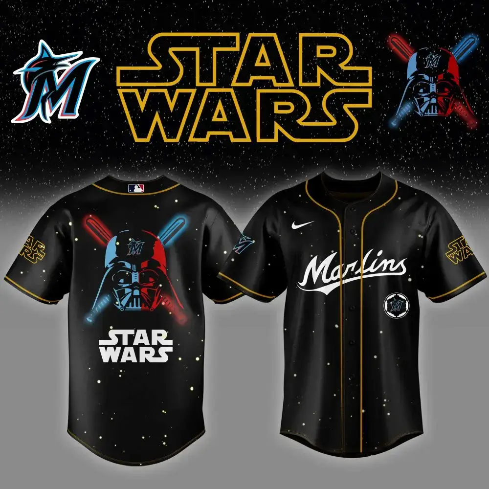 Miami Marlins Mlb X Starwars Custom Baseball Jersey Image