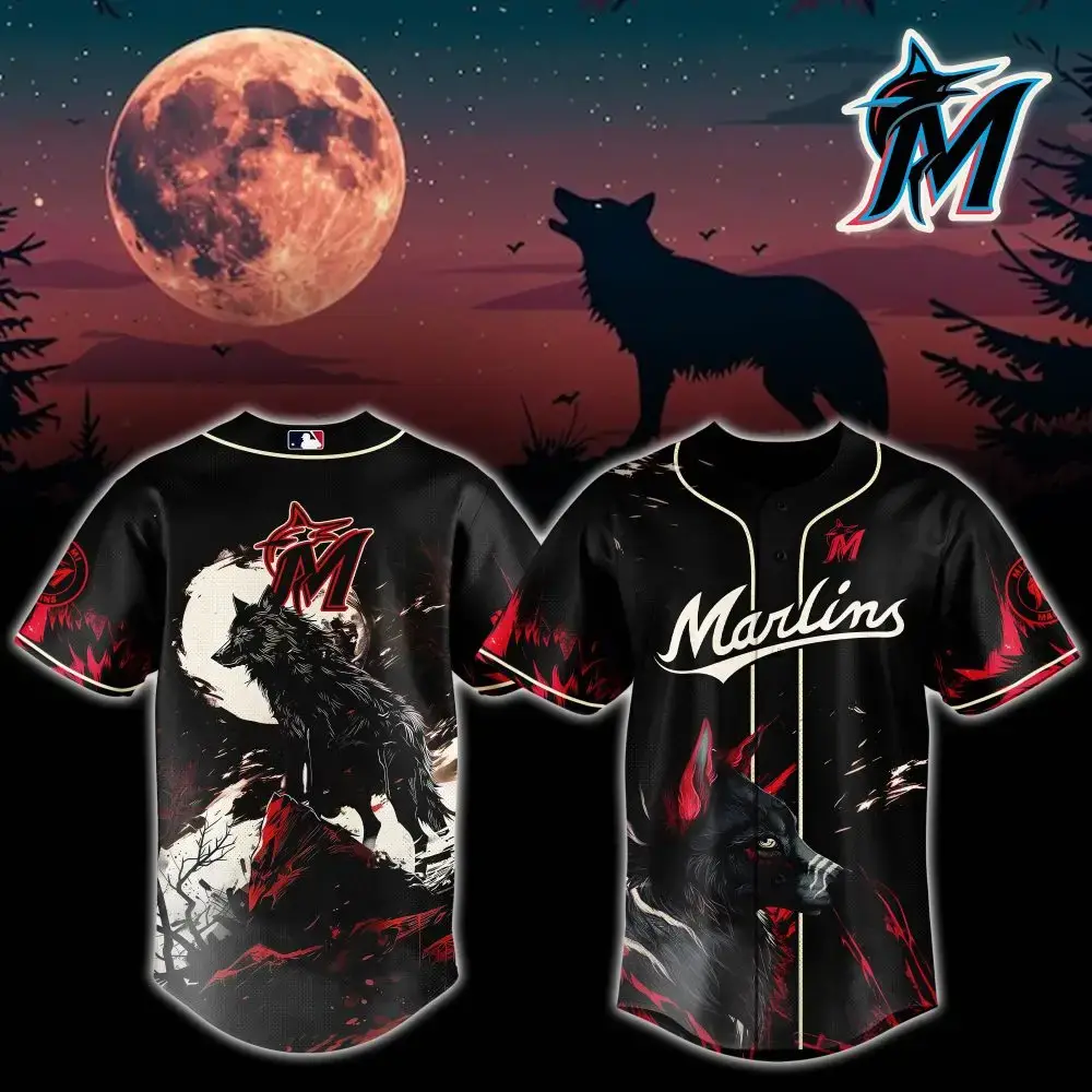 Miami Marlins Mlb X Wolf Custom Baseball Jersey Image