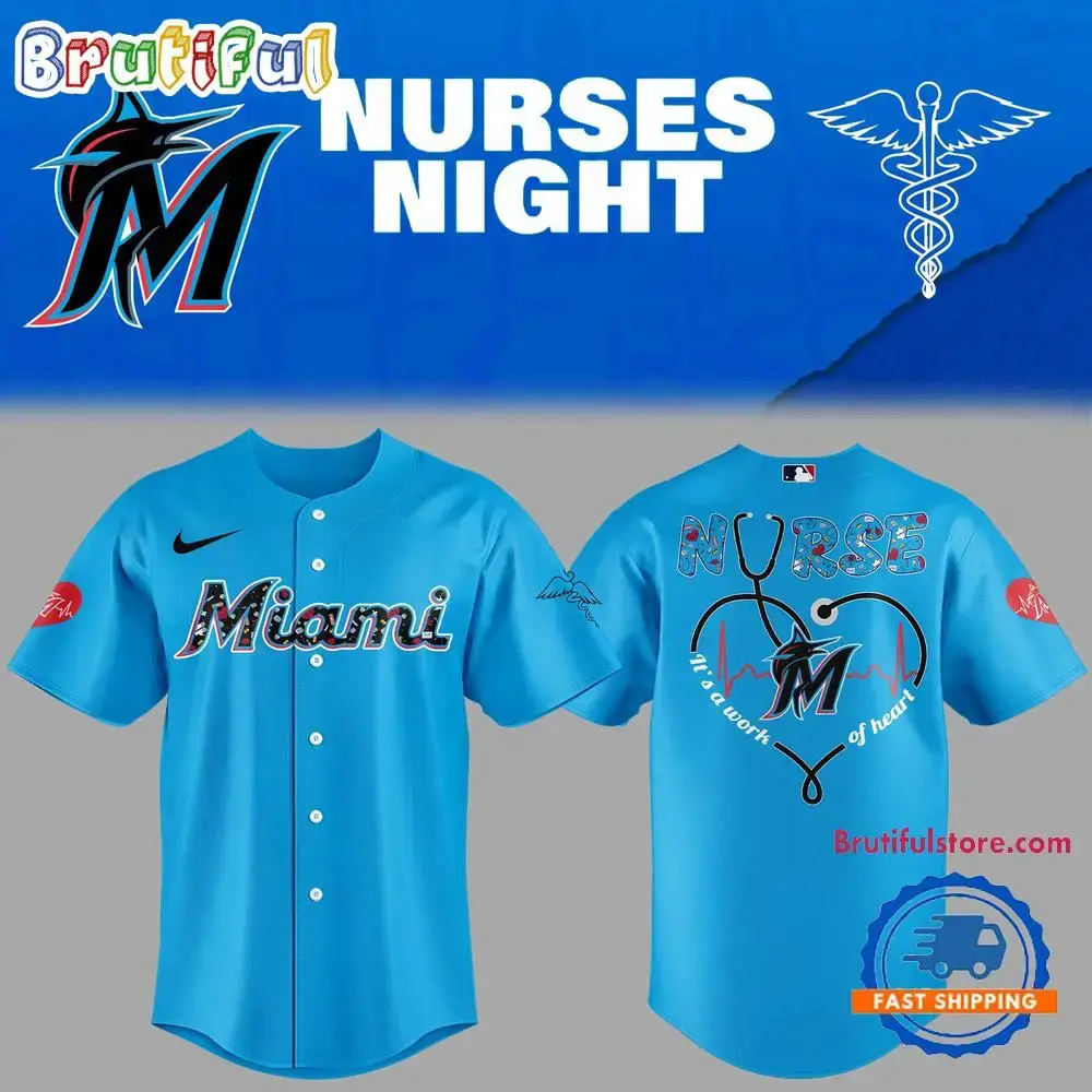 Miami Marlins Nurses Night 2025 Jersey Shirt Image