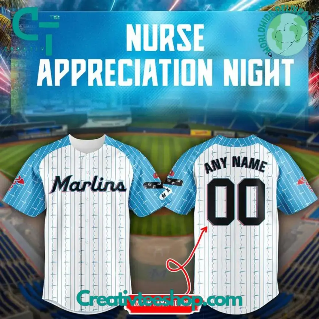 Miami Marlins X 2025 Nurse Appreciation Night Baseball Jersey Image