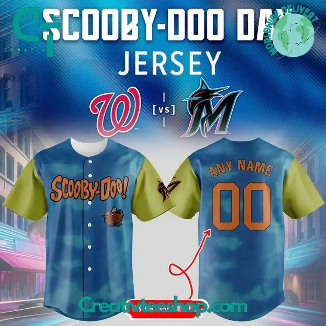 Miami Marlins X 2025 Scooby-Doo Day Baseball Jersey Image