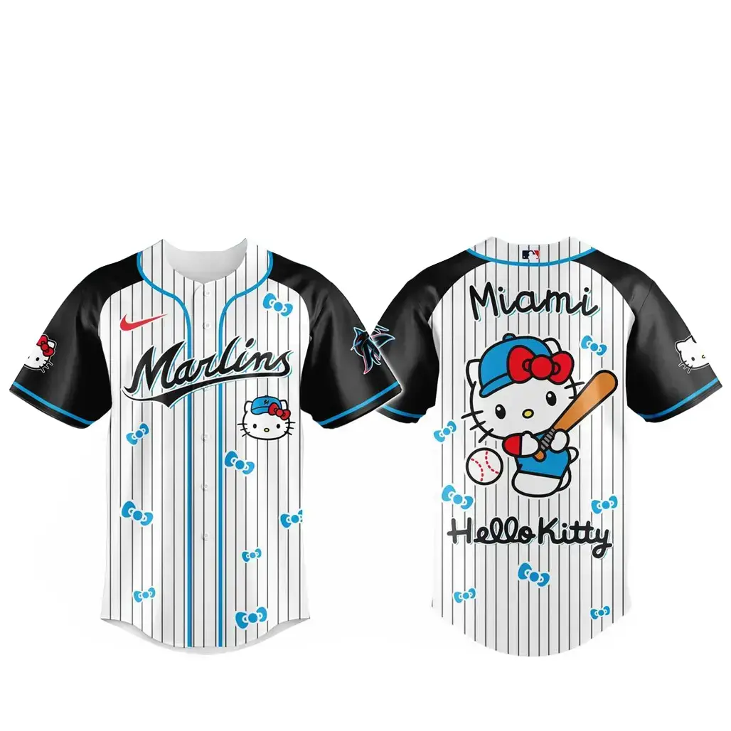 Miami Marlins x Hello Kitty 2026 And Sanrio World Baseball Jersey Image