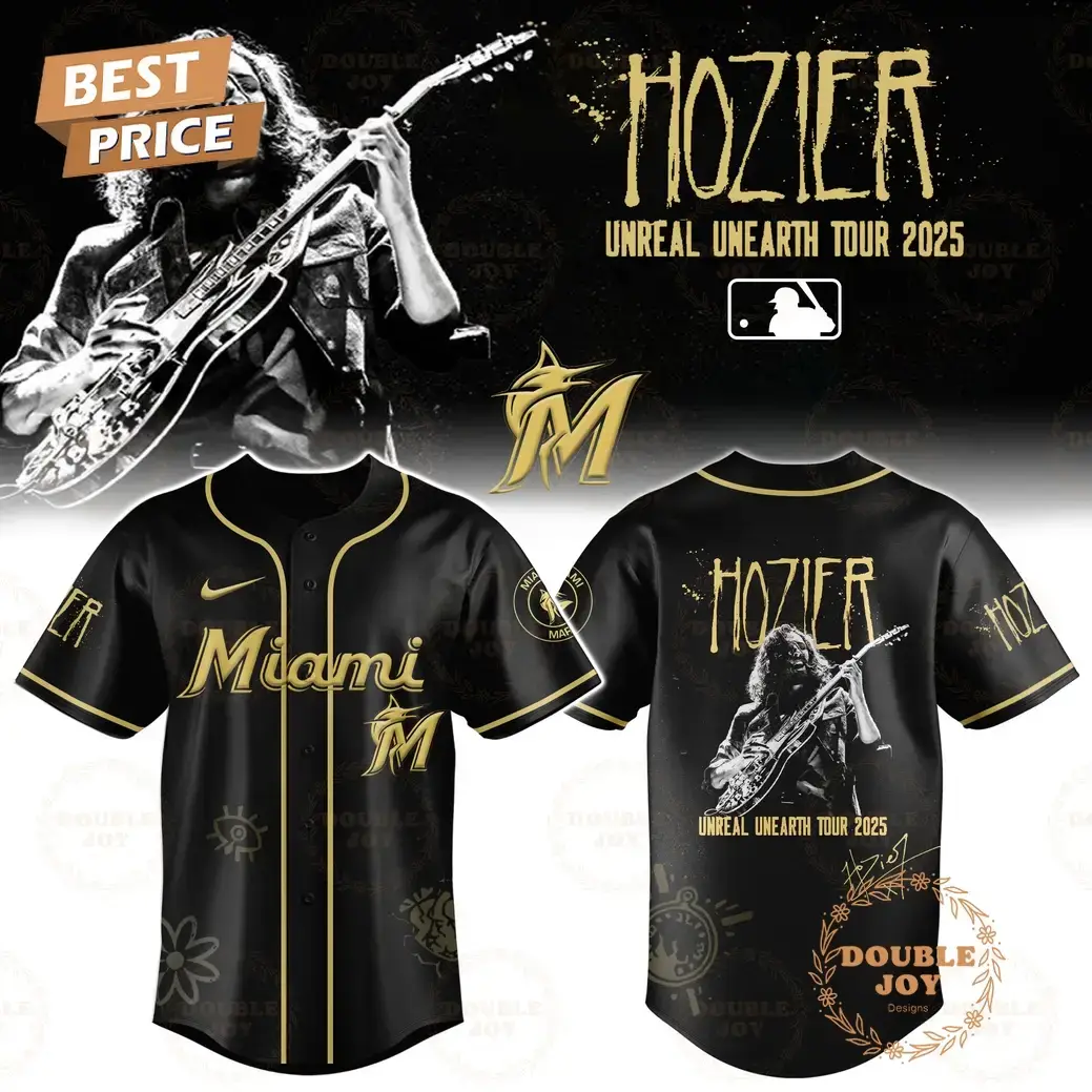 Miami Marlins x HOZIER Tour 2025 Unreal Unearth Edition Baseball Jersey Image