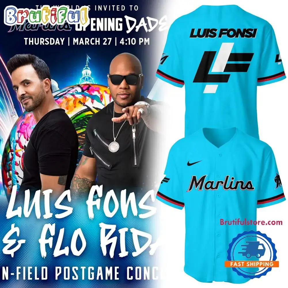 Miami Marlins X Luis Fonsi And Flo Rida 2025 New Baseball Jersey Image