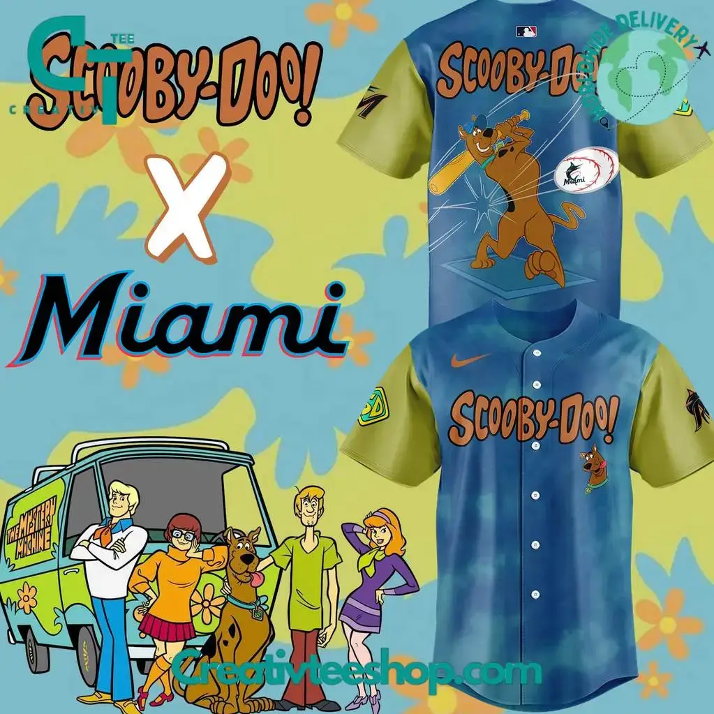 Miami Marlins X Scooby Doo Night Special Baseball Jersey Image