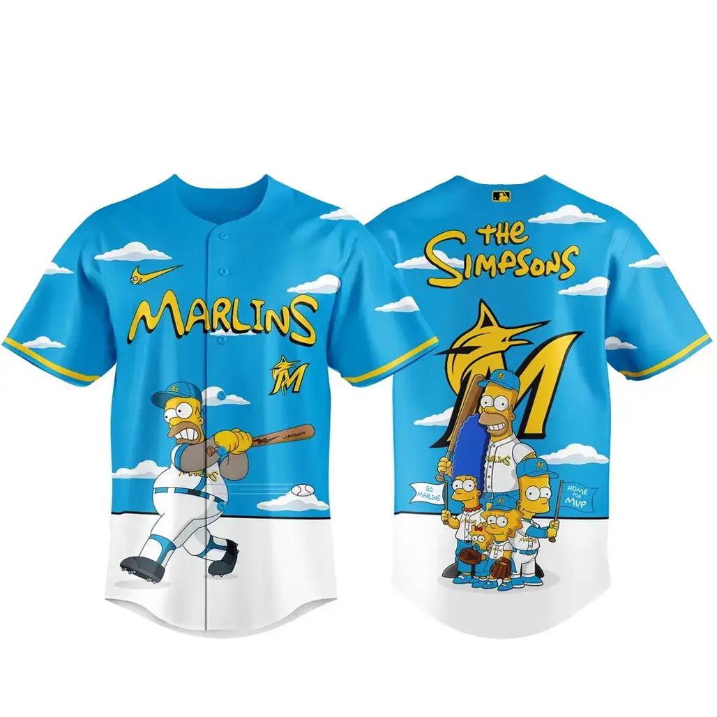 Miami Marlins x The Simpsons 2026 Major Gameday Baseball Jersey Image