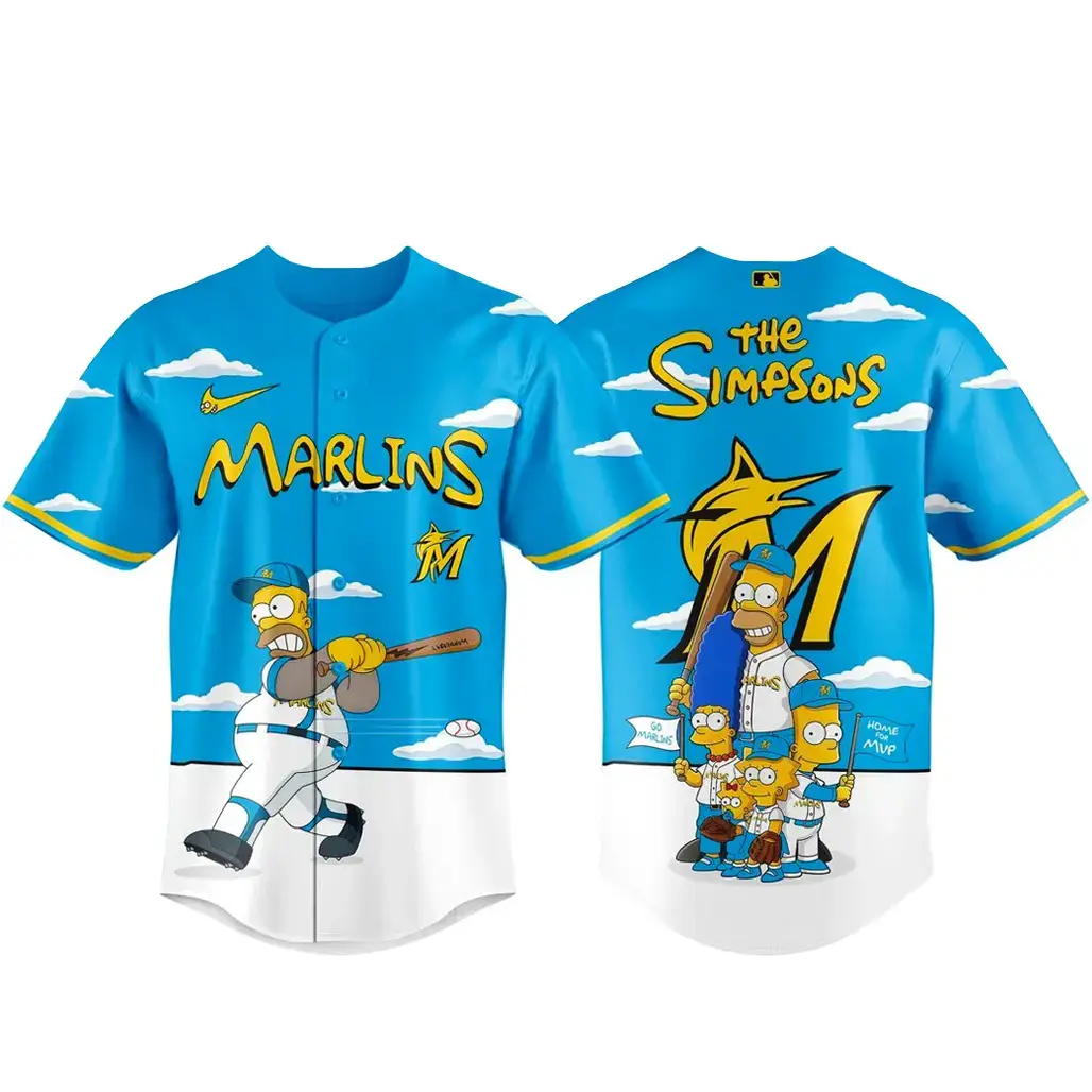 Miami Marlins x The Simpsons Wonderbat 2026 Baseball Jersey Image