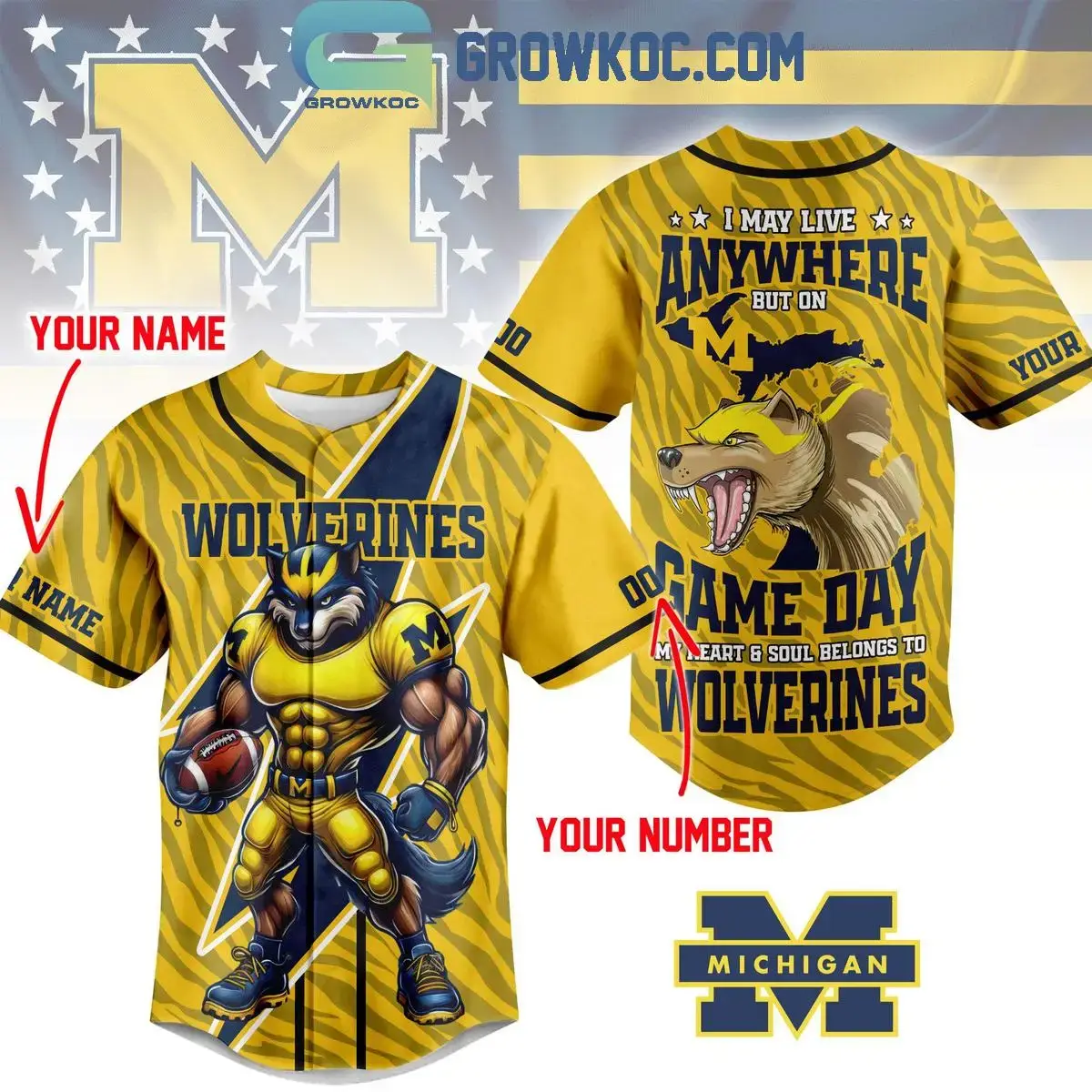 Michigan Wolverines My Hearts & Soul Belongs To Wolverines Jersey Image