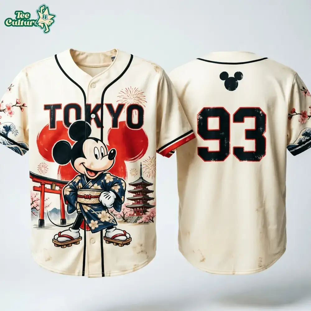 Mickey Mouse Tokyo Style Baseball Kimono Graphic Jersey Image