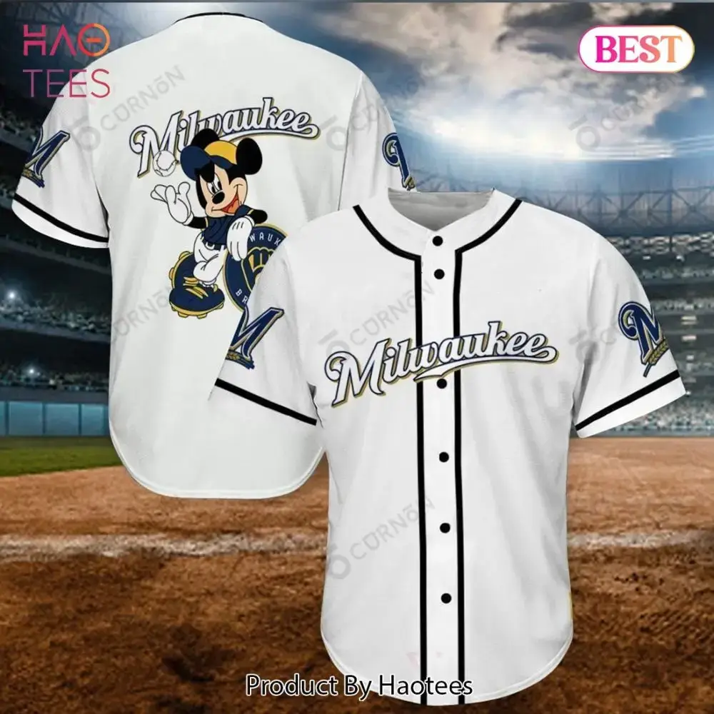 Milwaukee Baseball Jersey With Cartoon Design - Perfect Gift For Fans & Collectors Image