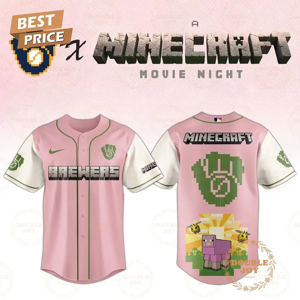 Milwaukee Brewers 2025 A Minecraft Movie Night Special Edition Baseball Jersey Image