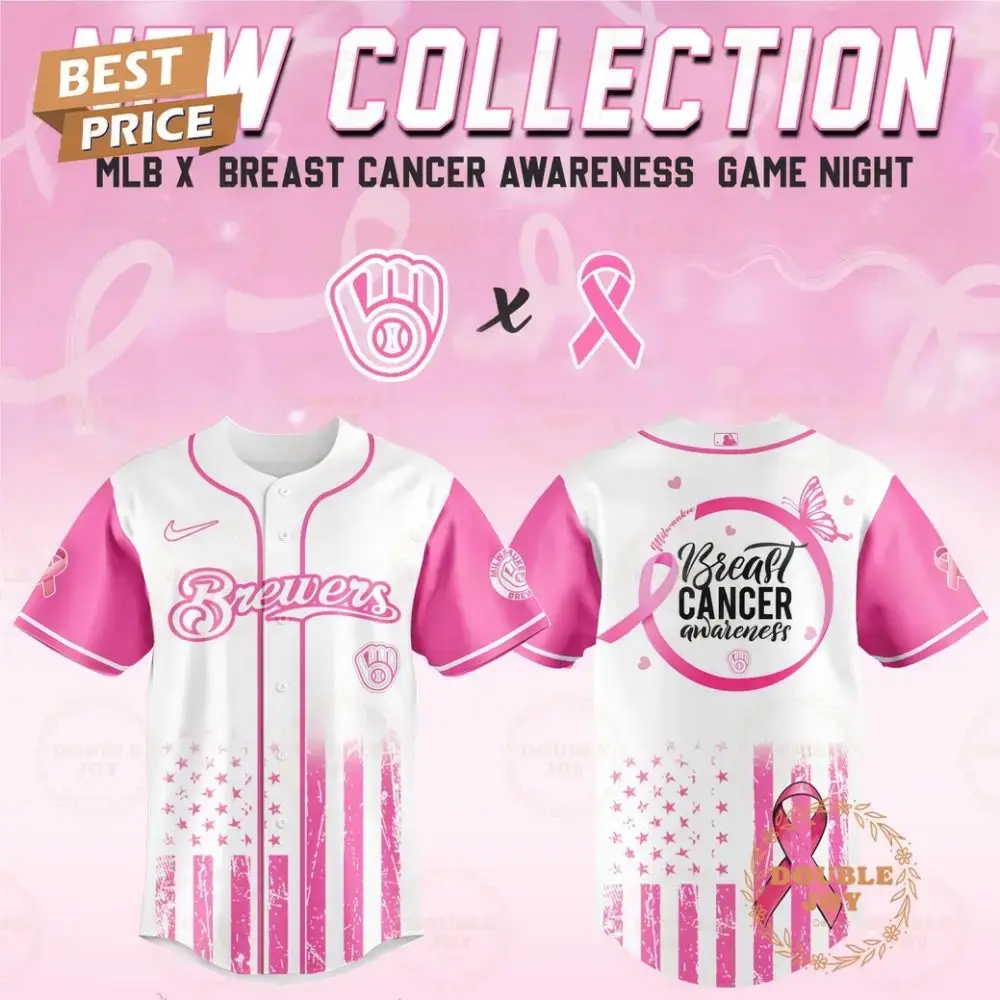 Milwaukee Brewers 2025 Breast Cancer Awareness Game Night Special Edition Baseball Jersey Image