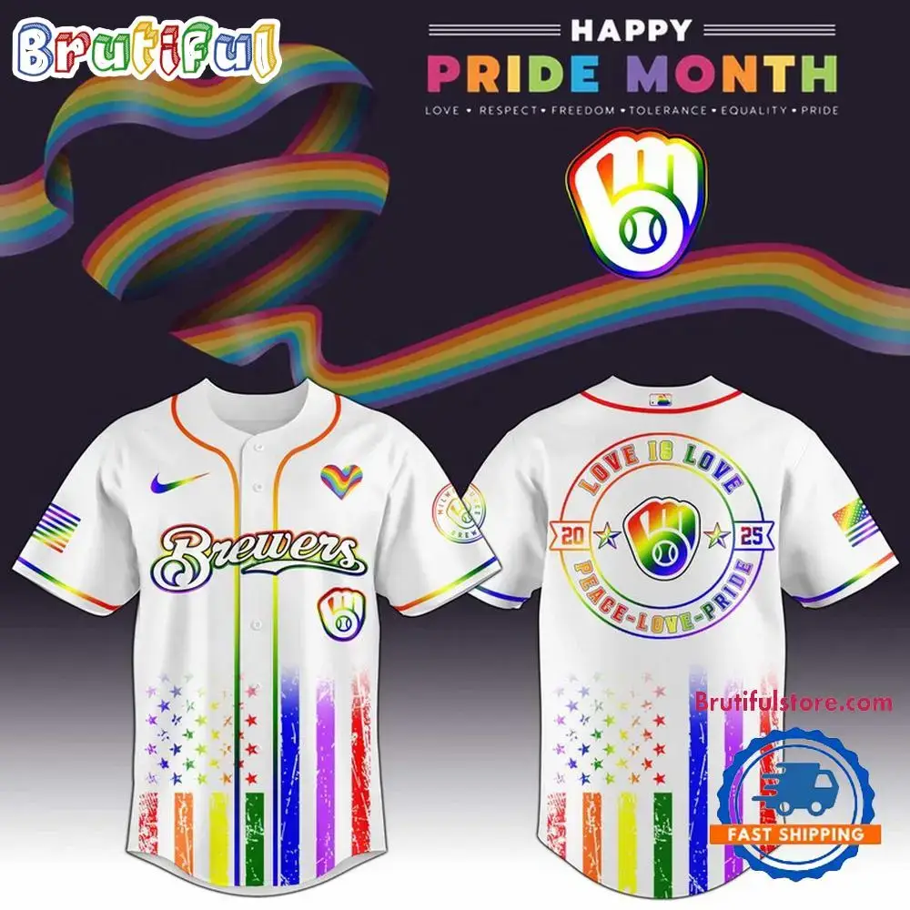 Milwaukee Brewers 2025 Happy Pride Month Limited Edition Baseball Jersey Image