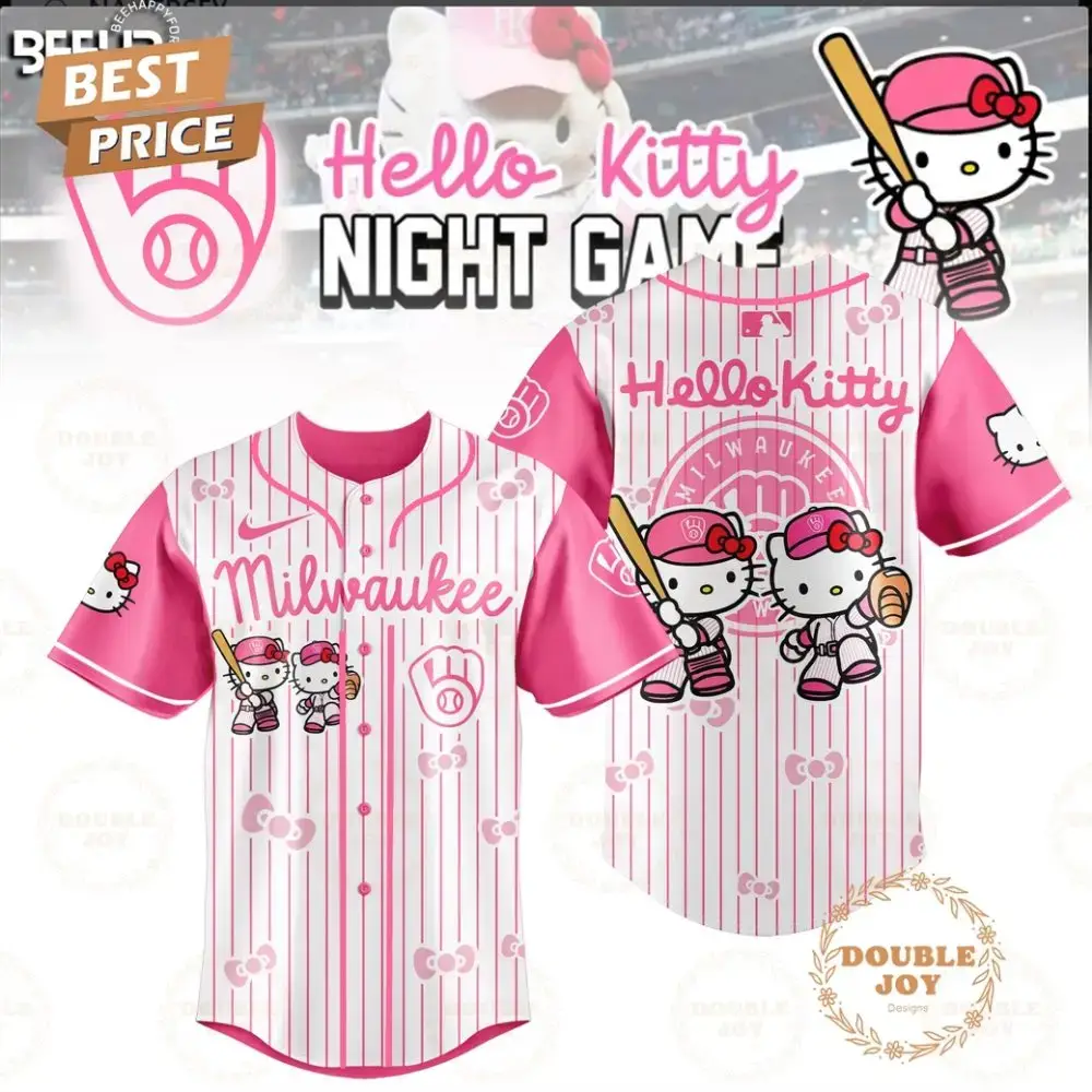 Milwaukee Brewers 2025 Hello Kitty Night Game Limited Edition Baseball Jersey Image