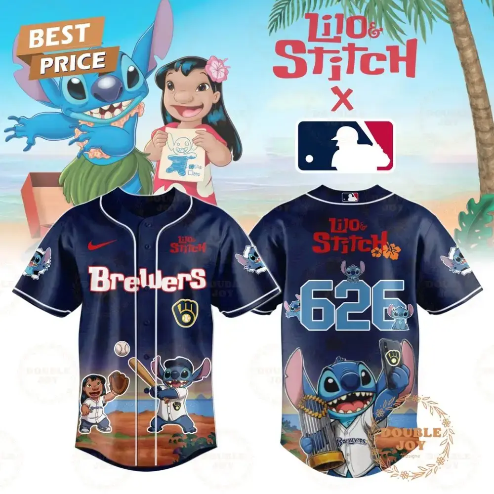 Milwaukee Brewers 2025 Lilo And Stitch 626 Special Edition Baseball Jersey Image