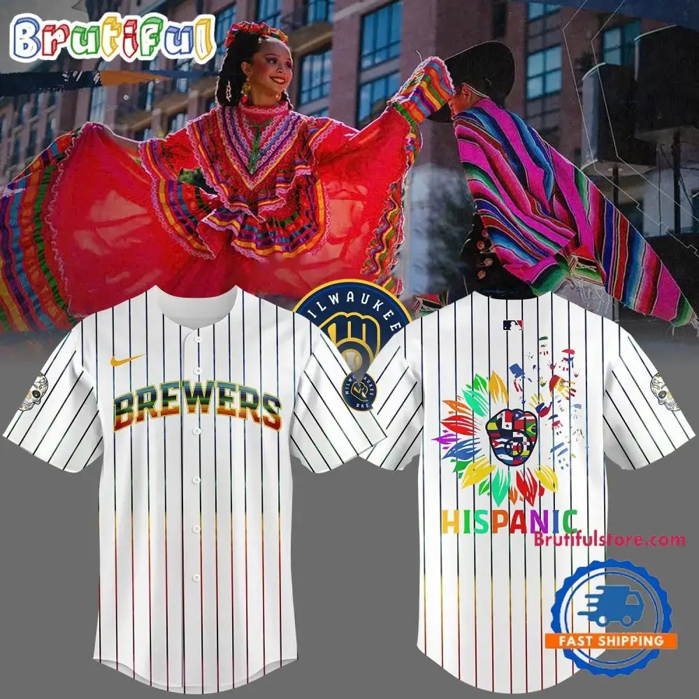 Milwaukee Brewers Happy Hispanic Heritage Month 2024 Baseball Jersey Image