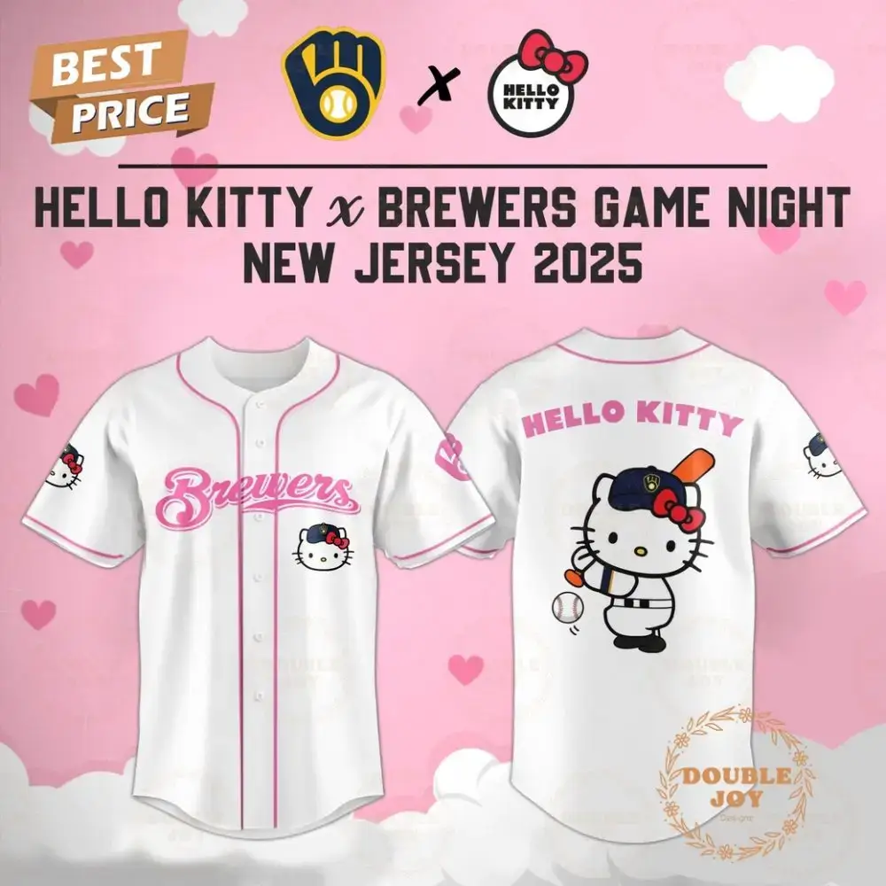 Milwaukee Brewers Hello Kitty X Cubs Game Night 2025 New Limited Edition Baseball Jersey Image
